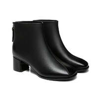 TA Romina Women Black Leather Ankle Boots